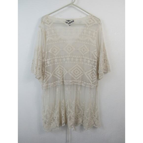 Lane Bryant 18/20 Ivory Lace Embriordered Swim Coverup Sheer Layering Boho - Picture 4 of 4